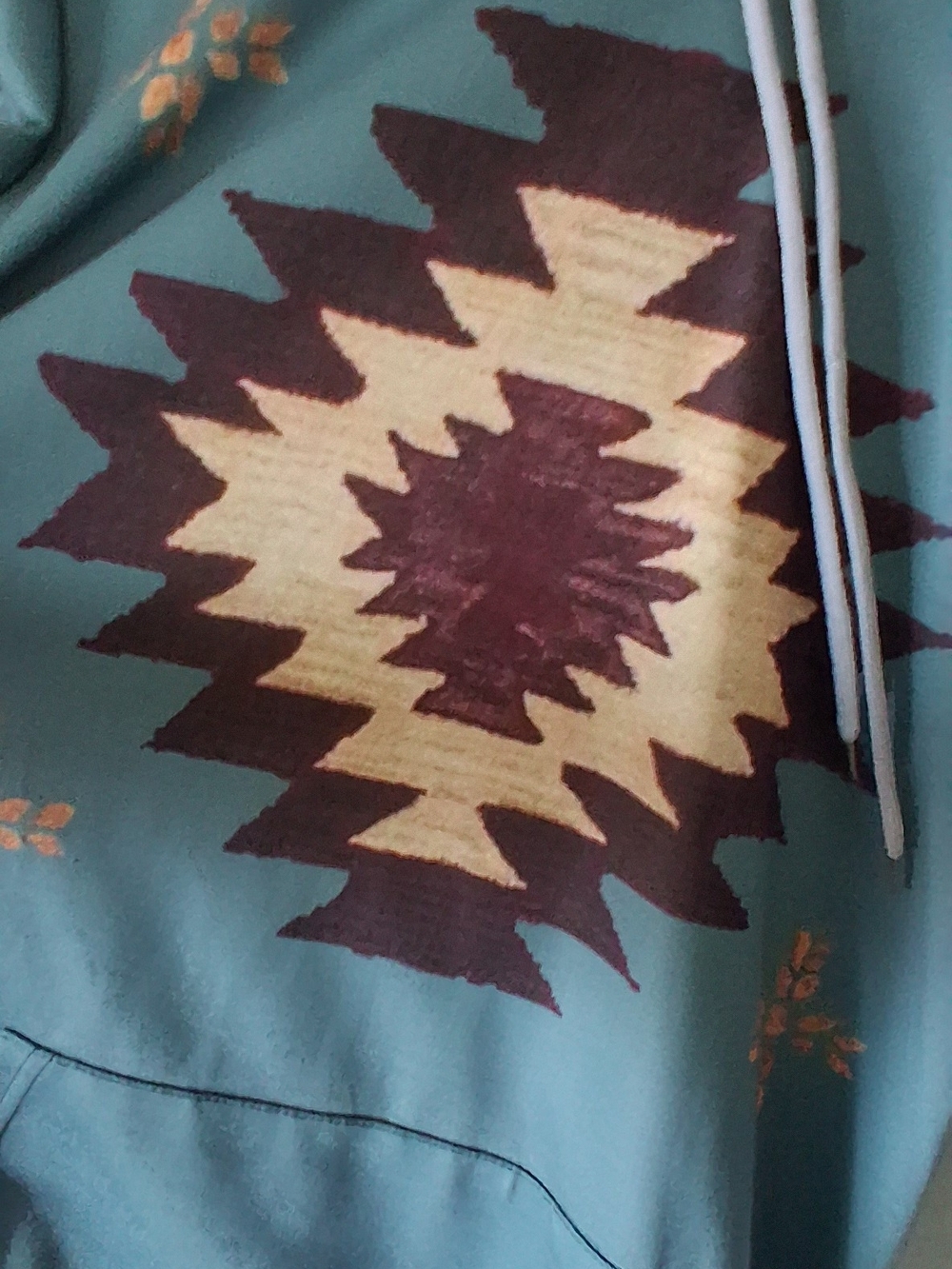 Men's Teal Hybrid Shorts with Maroon & Cream Aztec Print
